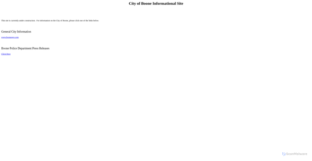 Security scan screenshot of https://booneiowa.gov/