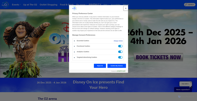 Security scan screenshot of https://www.theo2.co.uk