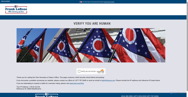Security scan screenshot of https://www.ohiosos.gov/elections/voters/