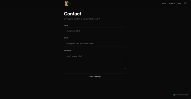 Security scan screenshot of https://woflo.dev/contact