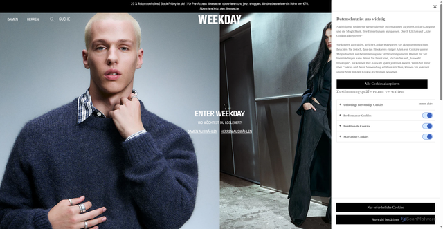 Security scan screenshot of https://www.weekday.com/