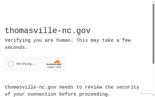 Security scan screenshot of https://thomasville-nc.gov/