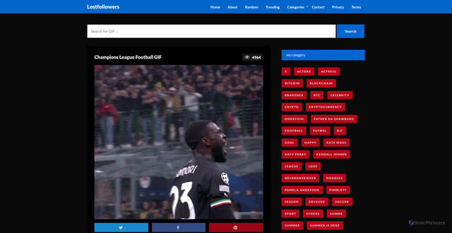 Security scan screenshot of https://bulkplates.com/champions-league-football-gif-35/