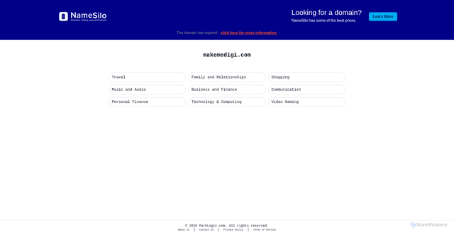 Security scan screenshot of avoid.makemedigi.com