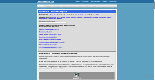 Security scan screenshot of https://www.definiciones-de.com