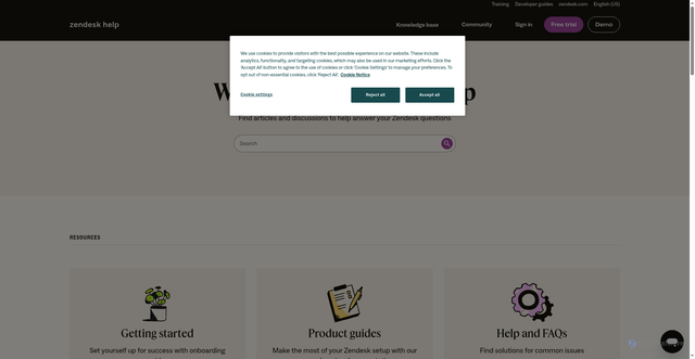 Security scan screenshot of https://support.zendesk.com/