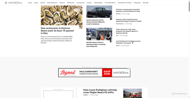 Security scan screenshot of https://cm.news-journalonline.com