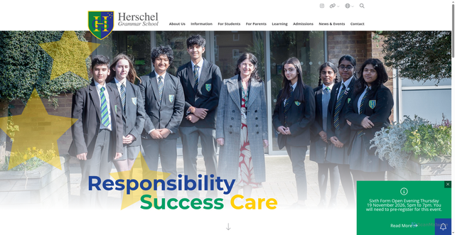 Security scan screenshot of http://www.herschel.slough.sch.uk