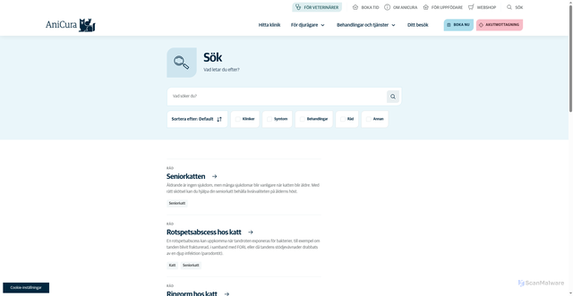 Security scan screenshot of https://www.anicura.se/