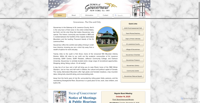 Security scan screenshot of https://www.gouverneurny.com/
