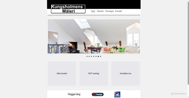 Security scan screenshot of https://kungsholmensmaleri.se