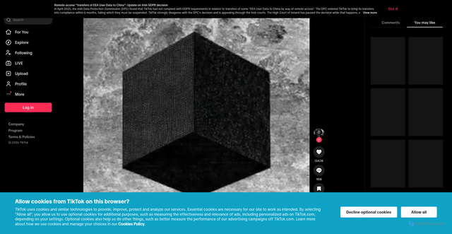 Security scan screenshot of https://vt.tiktok.com/ZS9c687pa/