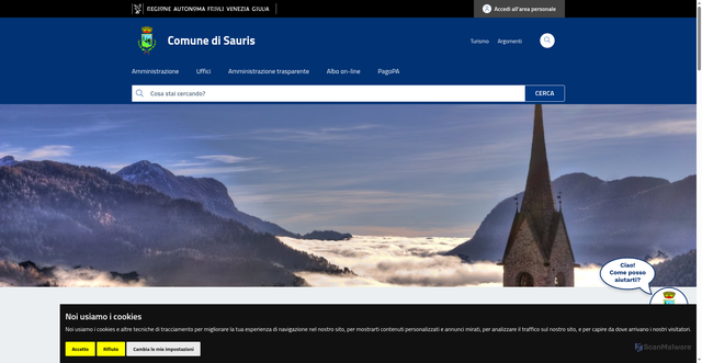 Security scan screenshot of https://www.comune.sauris.ud.it/