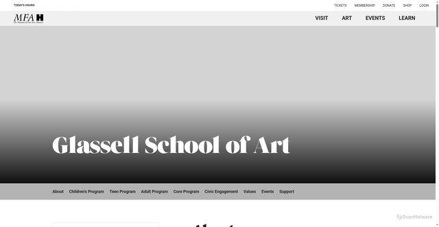 Security scan screenshot of https://www.mfah.org/learn/glassell-school-art