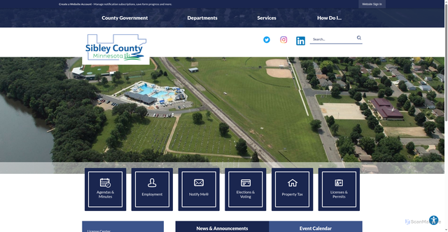 Security scan screenshot of https://sibleycounty.gov/
