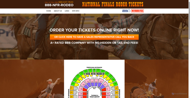 Security scan screenshot of https://www.nfr-rodeo.com/