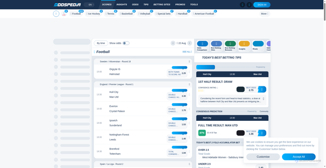 Security scan screenshot of https://oddspedia.com