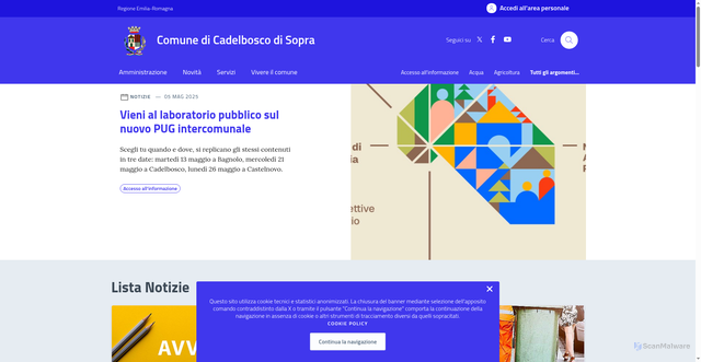 Security scan screenshot of https://comune.cadelbosco-di-sopra.re.it/