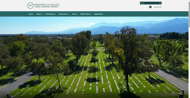 Security scan screenshot of https://www.coachellavalleycemeterydistrict.gov/