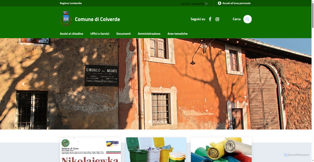 Security scan screenshot of https://www.comune.colverde.co.it/