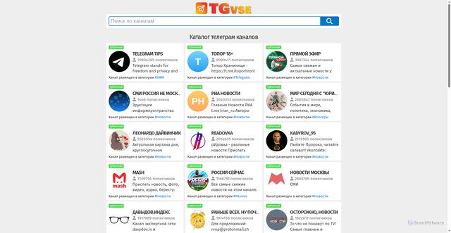 Security scan screenshot of https://www.tgvse.ru