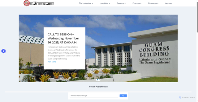 Security scan screenshot of https://guamlegislature.gov/