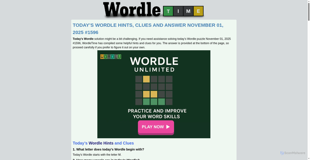 Security scan screenshot of https://wordletime.com/