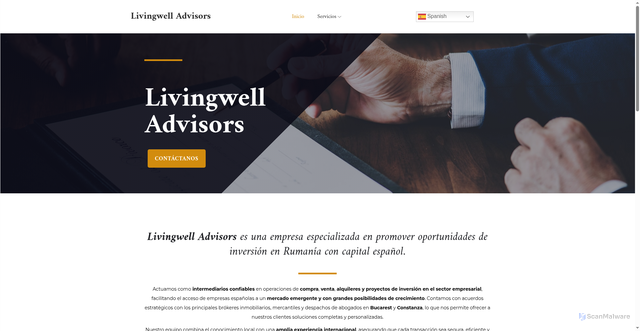 Security scan screenshot of http://livingwelladvisor.com/