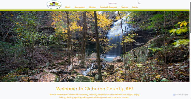 Security scan screenshot of https://www.cleburnecountyar.com/