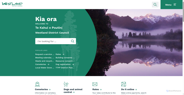 Security scan screenshot of https://www.westlanddc.govt.nz/