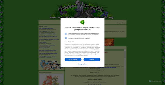 Security scan screenshot of https://www.chickensmoothie.com