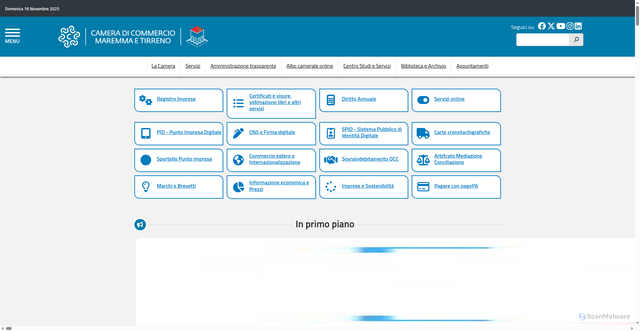 Security scan screenshot of https://www.lg.camcom.it/