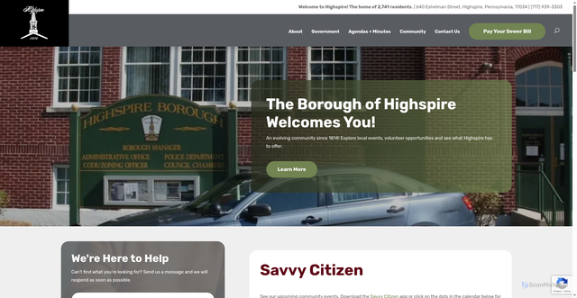 Security scan screenshot of https://highspire.gov/