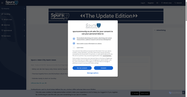 Security scan screenshot of https://spurscommunity.co.uk