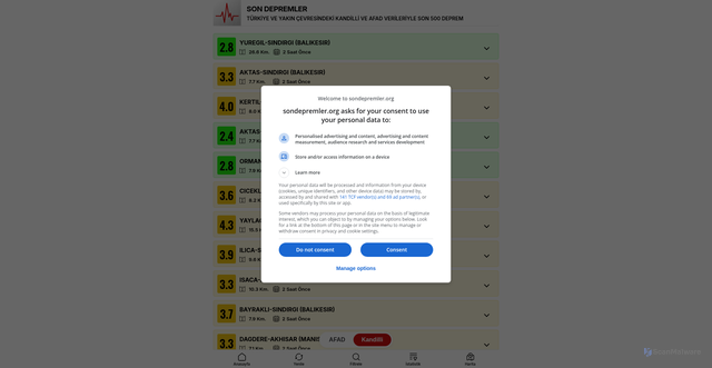 Security scan screenshot of https://www.sondepremler.org/