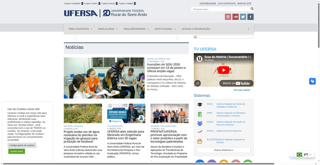 Security scan screenshot of https://ufersa.edu.br/