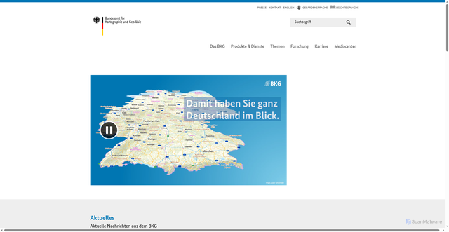 Security scan screenshot of http://www.bkg.bund.de