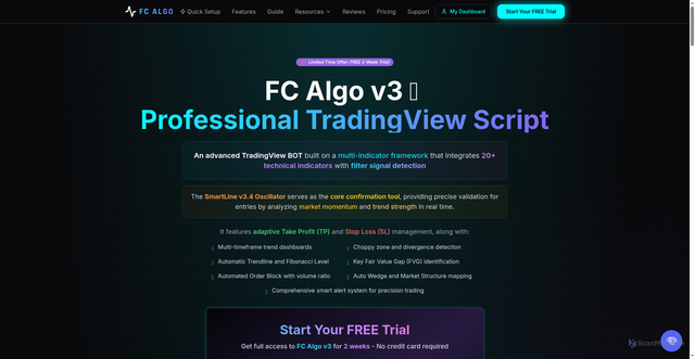 Security scan screenshot of https://fcalgobot.com