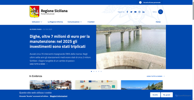 Security scan screenshot of https://www.regione.sicilia.it/
