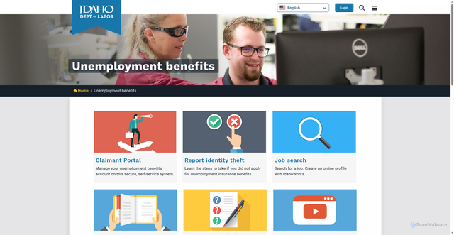 Security scan screenshot of https://www.labor.idaho.gov/unemployment-benefits/