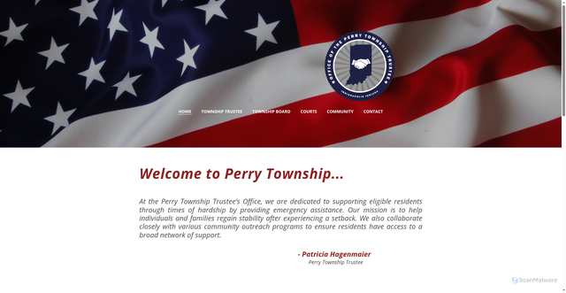 Security scan screenshot of http://www.perrytownship-in.gov/