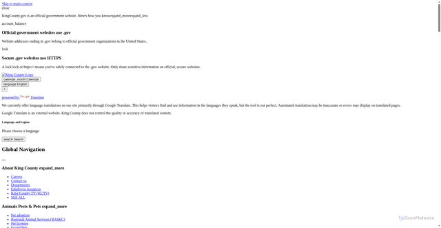 Security scan screenshot of https://kingcounty.gov/
