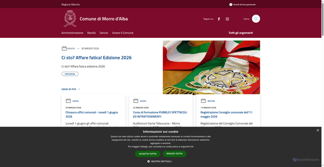 Security scan screenshot of https://www.comune.morrodalba.an.it