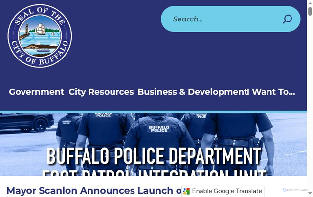 Security scan screenshot of https://www.buffalony.gov/