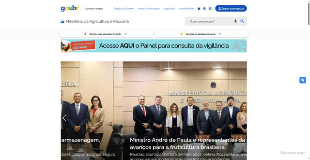 Security scan screenshot of https://www.agro.gov.br