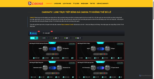 Security scan screenshot of https://cakhiatv.media