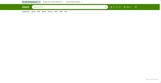 Security scan screenshot of https://iherbpreprod.com