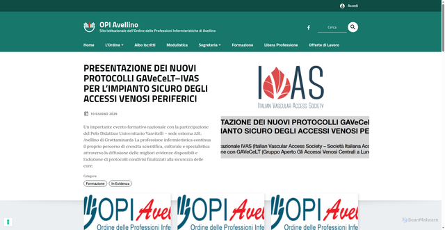 Security scan screenshot of https://www.opiavellino.it