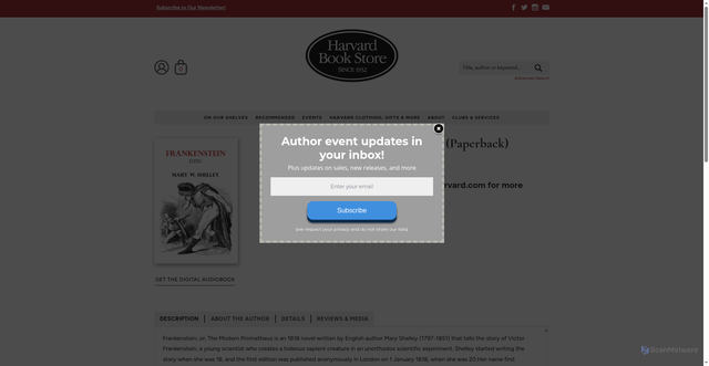 Security scan screenshot of https://www.harvard.com/book/9782382260845