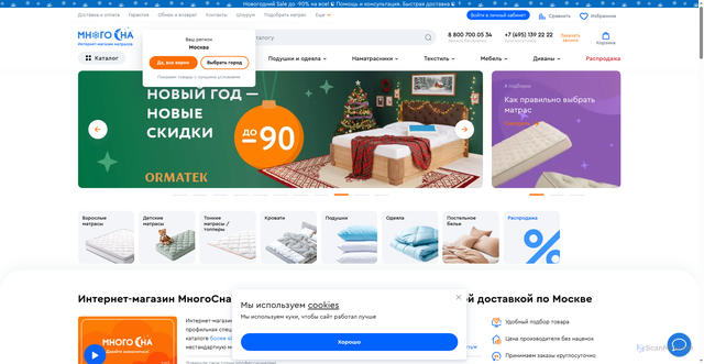 Security scan screenshot of https://mnogosna.ru